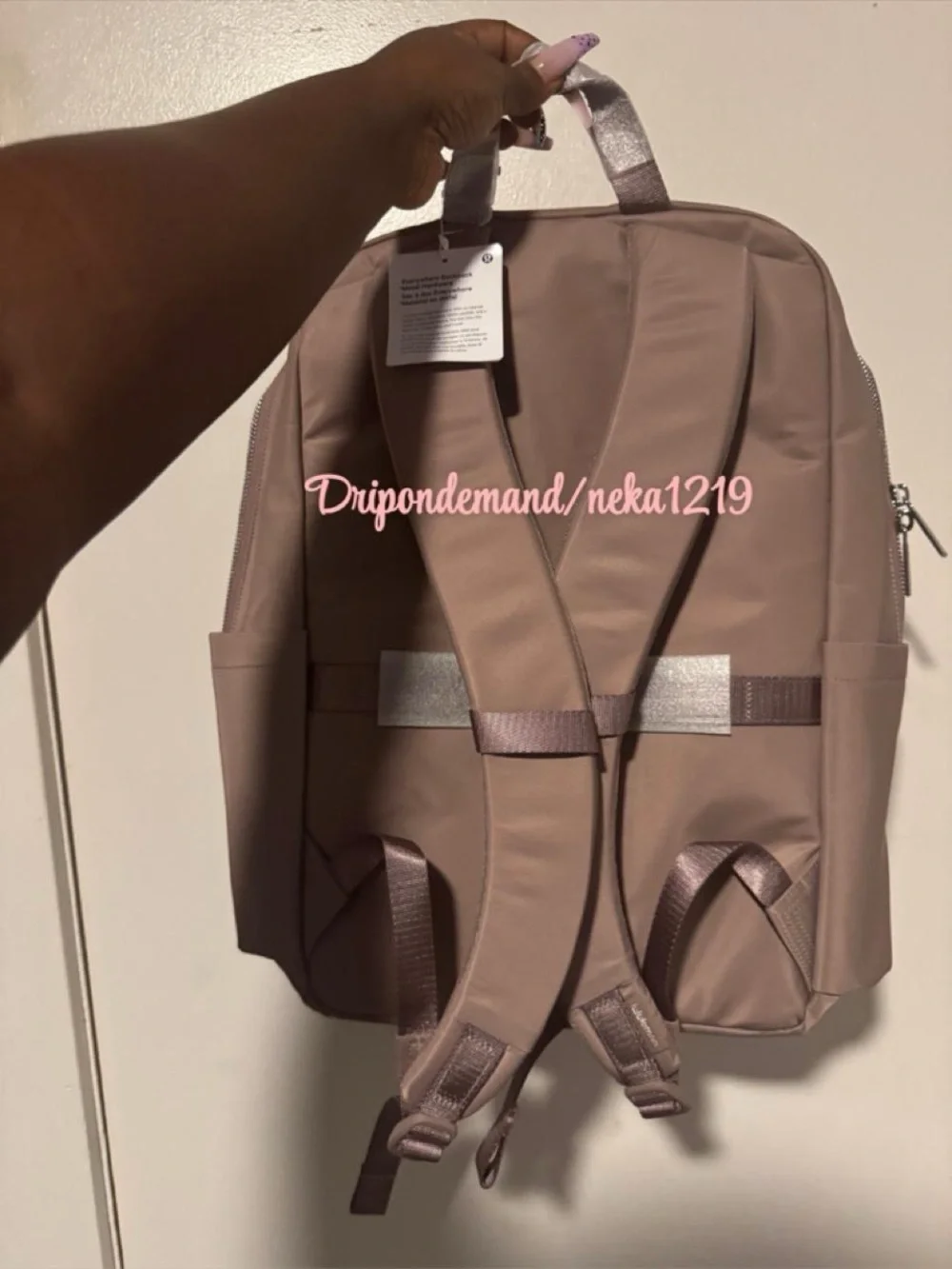 Lululemon Everywhere Backpack 22L Metal Hardware- Ashen Rose/Wacky Khaki/Silver